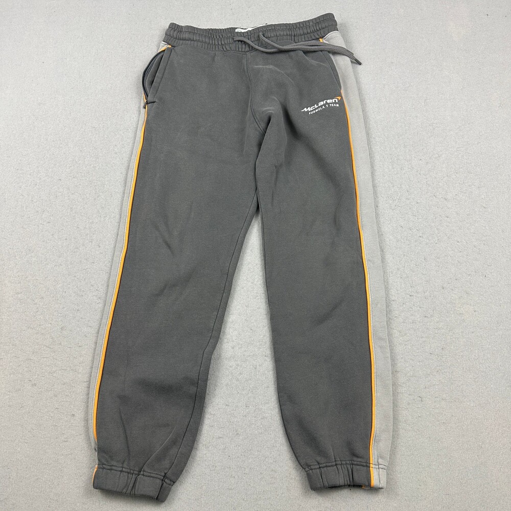 McLaren Formula 1 X Hollister Pants Men XS Grey Fleece Sweatpants Embroidered
